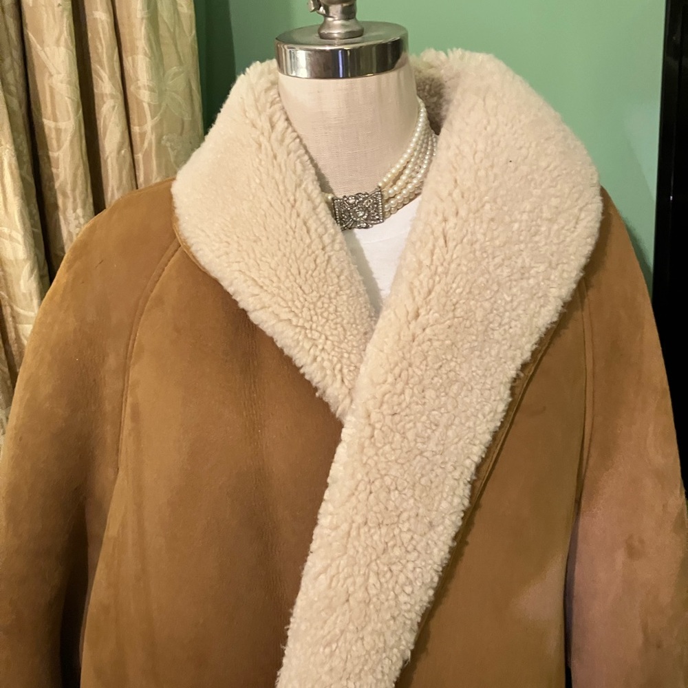 Ralph Lauren Tan Leather Shearling Jacket